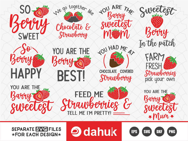 Strawberries, Strawberry Svg, Food Svg SVG dahukdesign 