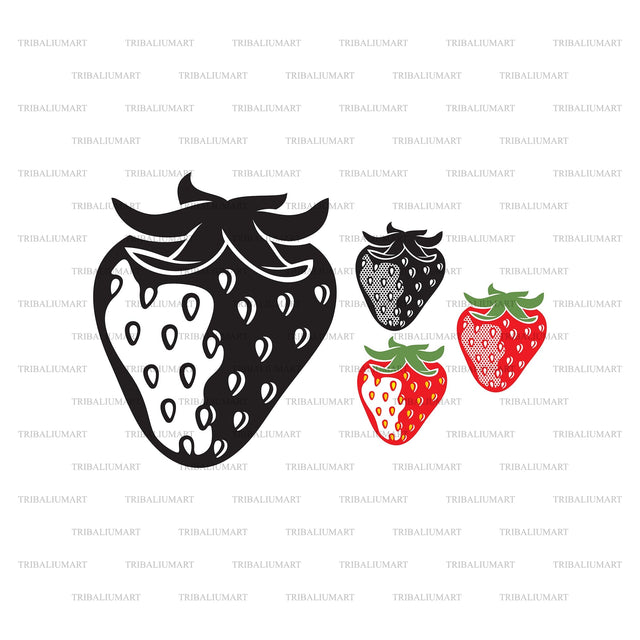 Strawberry Fruit SVG TribaliumArtSF 