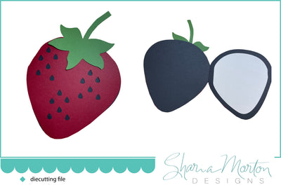 Strawberry Greeting Card SVG cutting file SVG Sharia Morton Designs 