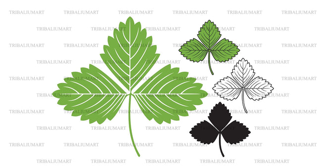 Strawberry leaf SVG TribaliumArtSF 