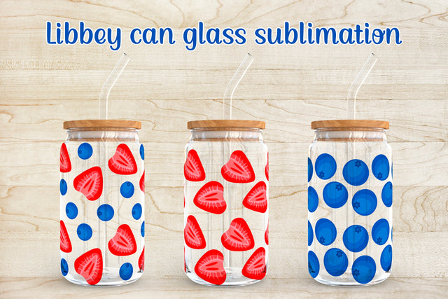 Strawberry libbey can glass sublimation | Libbey can glass Sublimation Svetana Studio 