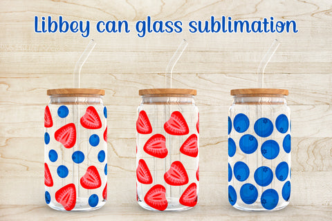 Strawberry libbey can glass sublimation | Libbey can glass Sublimation Svetana Studio 