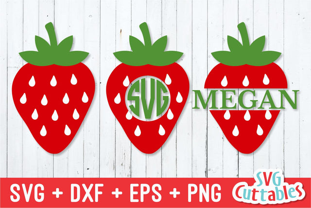 Strawberry Monogram Frame Svg Cuttables 