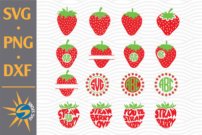 Strawberry Monogram SVG, PNG, DXF Digital Files Include SVG SVGStoreShop 