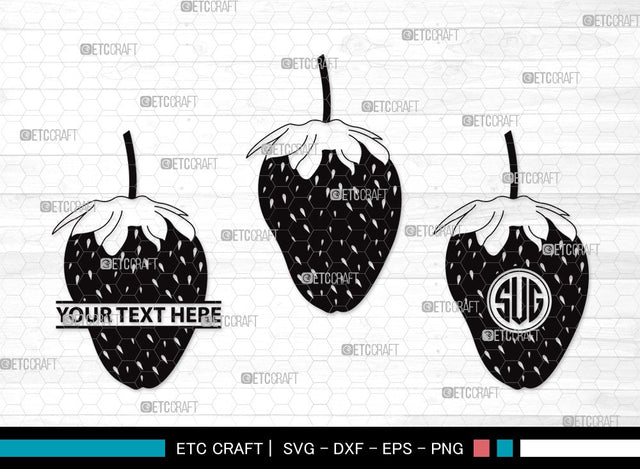 Strawberry Monogram SVG | Summer Svg | Fruit Svg | Berries Svg | Strawberry Clipart SVG ETC Craft 