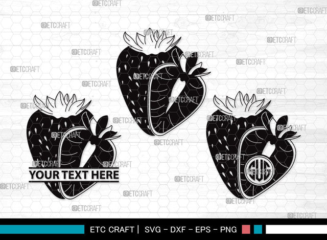 Strawberry Monogram SVG | Summer Svg | Fruit Svg | Berries Svg | Strawberry Clipart SVG ETC Craft 