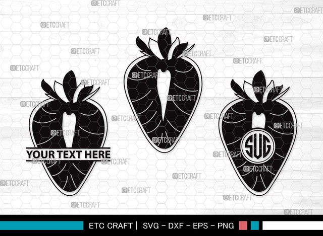 Strawberry Monogram SVG | Summer Svg | Fruit Svg | Berries Svg | Strawberry Clipart SVG ETC Craft 