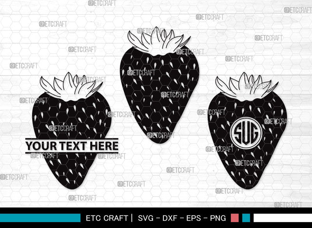 Strawberry Monogram SVG | Summer Svg | Fruit Svg | Berries Svg | Strawberry Clipart SVG ETC Craft 