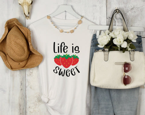 Strawberry Quotes SVG Bundle, 6 Designs, Strawberry Shirt SVG, Life Is Sweet SVG, Farm Fresh Strawberries SVG, Sweetest Berry In The Patch SVG SVG HappyDesignStudio 