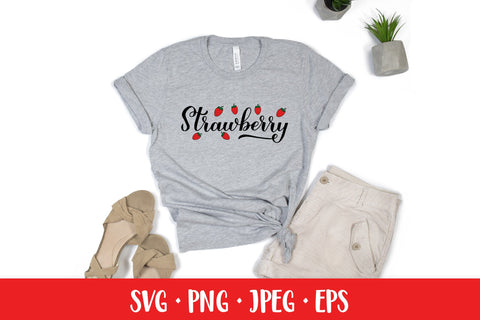 Strawberry SVG calligraphy lettering and hand drawn berries SVG LaBelezoka 