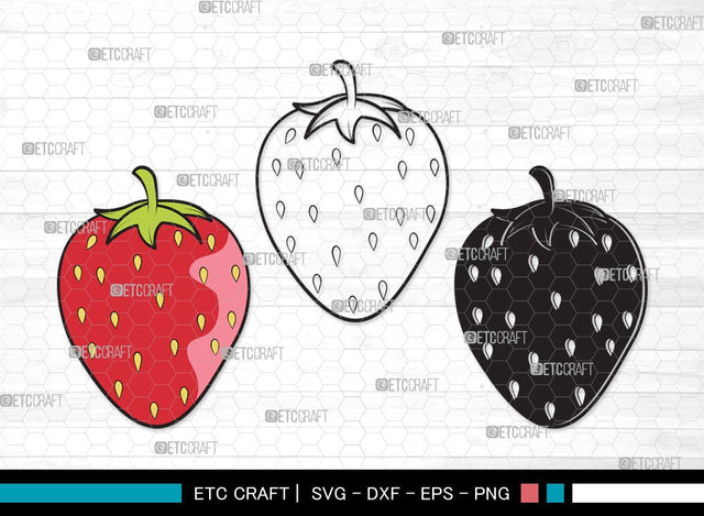 Strawberry SVG | Summer Svg | Fruit Svg | Berries Svg | Strawberry Clipart SVG ETC Craft 