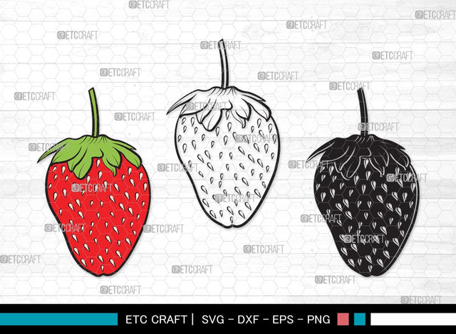 Strawberry SVG | Summer Svg | Fruit Svg | Berries Svg | Strawberry Clipart SVG ETC Craft 