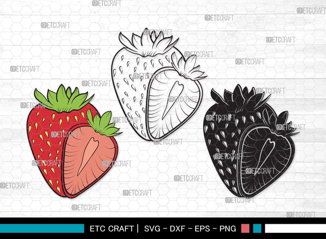 Strawberry SVG | Summer Svg | Fruit Svg | Berries Svg | Strawberry Clipart SVG ETC Craft 