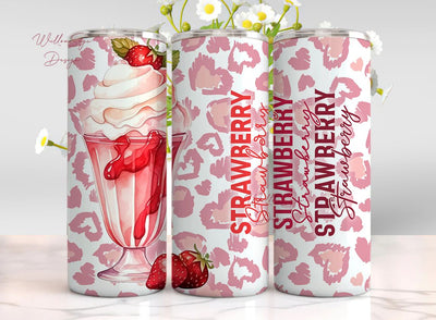 Strawberry Tumbler PNG Download, Strawberry Tumbler Designs, 20oz Skinny Tumbler Wrap Sublimation WillowSageDesign 