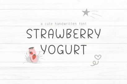 Strawberry Yogurt - cute handwritten font Font ChiraaDesign 