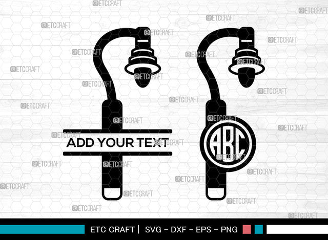 Street Light Monogram SVG, Circle Monogram Svg, Lamp Svg, Street Lamp Svg, Street Lamp Icon Svg, Street Lantern Svg, Street Light SVG ETC Craft 