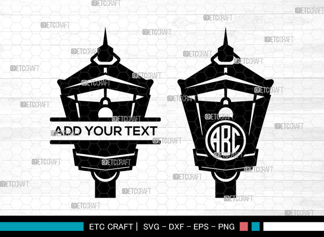 Street Light Monogram SVG, Circle Monogram Svg, Lamp Svg, Street Lamp Svg, Street Lamp Icon Svg, Street Lantern Svg, Street Light SVG ETC Craft 