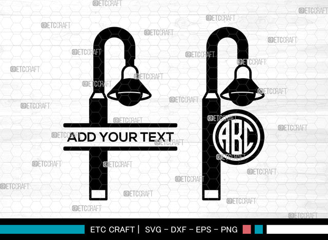 Street Light Monogram SVG, Circle Monogram Svg, Lamp Svg, Street Lamp Svg, Street Lamp Icon Svg, Street Lantern Svg, Street Light SVG ETC Craft 