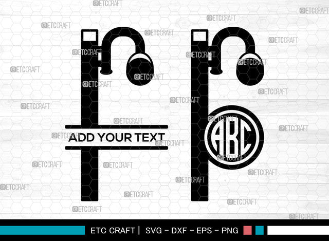 Street Light Monogram SVG, Circle Monogram Svg, Lamp Svg, Street Lamp Svg, Street Lamp Icon Svg, Street Lantern Svg, Street Light SVG ETC Craft 