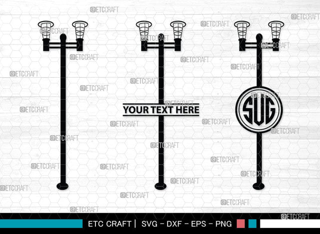 Street Lights Monogram, Street Lights Silhouette, Street Lights SVG Cut Files, Road Lights, Street Lantern Svg, Street Lamp Silhouette Svg, SB00092 SVG ETC Craft 