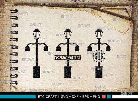 Street Lights Monogram, Street Lights Silhouette, Street Lights SVG Cut Files, Road Lights, Street Lantern Svg, Street Lamp Silhouette Svg, SB00092 SVG ETC Craft 