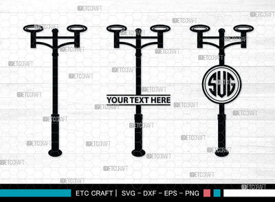 Street Lights Monogram, Street Lights Silhouette, Street Lights SVG Cut Files, Road Lights, Street Lantern Svg, Street Lamp Silhouette Svg, SB00092 SVG ETC Craft 