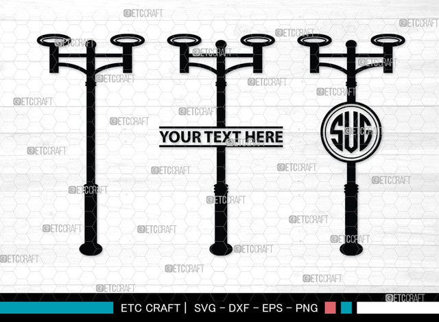 Street Lights Monogram, Street Lights Silhouette, Street Lights SVG Cut Files, Road Lights, Street Lantern Svg, Street Lamp Silhouette Svg, SB00092 SVG ETC Craft 