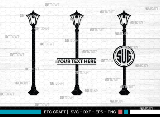 Street Lights Monogram, Street Lights Silhouette, Street Lights SVG Cut Files, Road Lights, Street Lantern Svg, Street Lamp Silhouette Svg, SB00092 SVG ETC Craft 
