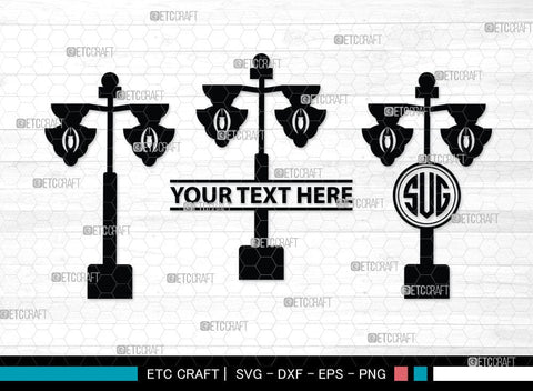 Street Lights Monogram, Street Lights Silhouette, Street Lights SVG Cut Files, Road Lights, Street Lantern Svg, Street Lamp Silhouette Svg, SB00092 SVG ETC Craft 