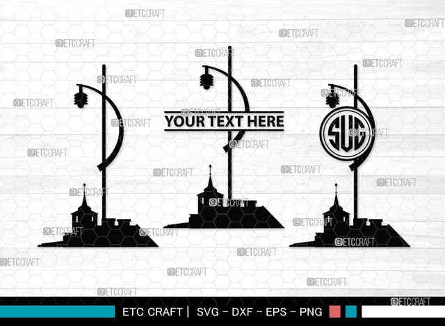 Street Lights Monogram, Street Lights Silhouette, Street Lights SVG Cut Files, Road Lights, Street Lantern Svg, Street Lamp Silhouette Svg, SB00092 SVG ETC Craft 