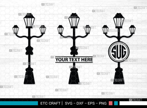 Street Lights Monogram, Street Lights Silhouette, Street Lights SVG Cut Files, Road Lights, Street Lantern Svg, Street Lamp Silhouette Svg, SB00092 SVG ETC Craft 