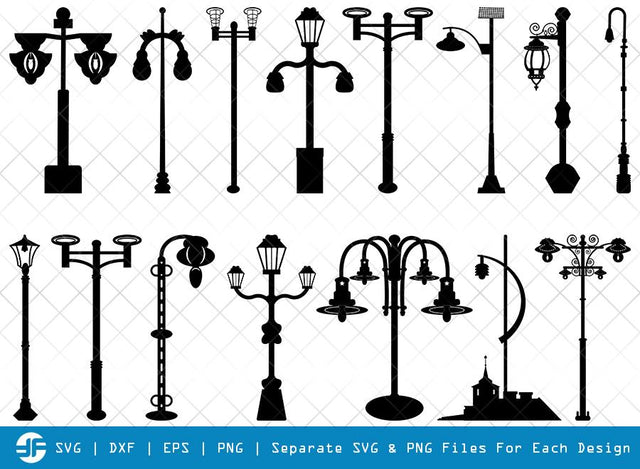 Street Lights SVG Cut Files | Street Lamp Silhouette Bundle | Lantern Svg | Traffic Light Svg SVG ETC Craft 