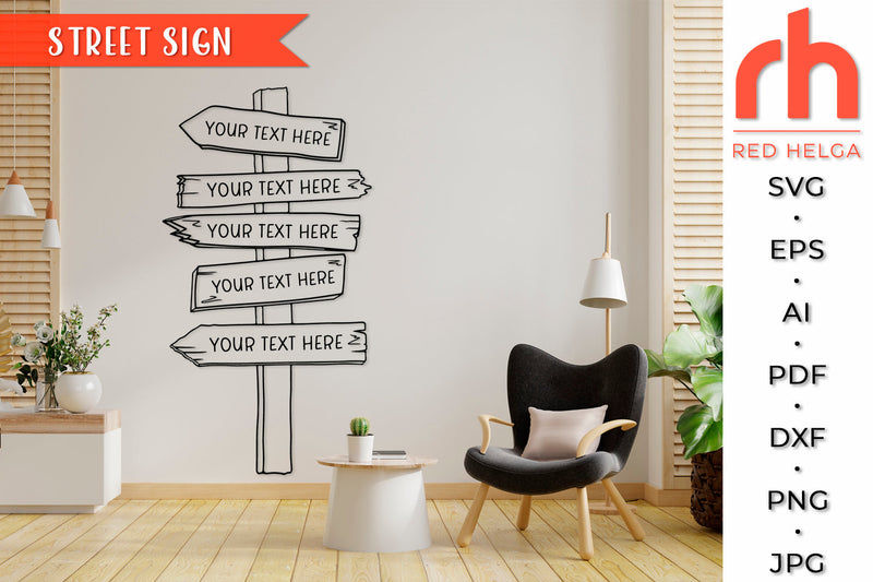 Street Sign SVG - Direction Board Cut File SVG RedHelgaArt 