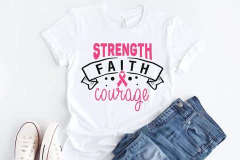 Strength Faith Courage | Breast Cancer SVG SVG CraftLabSVG 