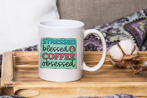 Stressed Blessed Coffee, Sublimation PNG SVG futivesvg 