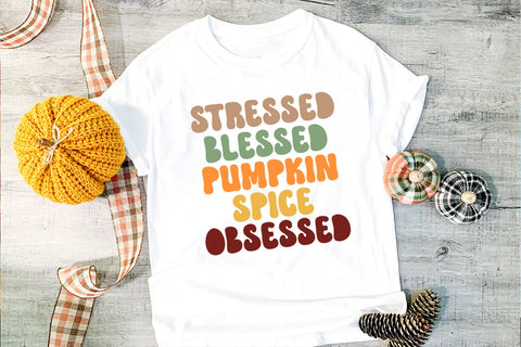 Stressed Blessed I Retro Fall SVG I Autumn SVG I Groovy Fall SVG Happy Printables Club 