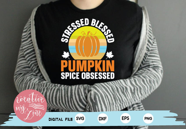 stressed blessed pumpkin spice obsessed SVG md faruk hossain 