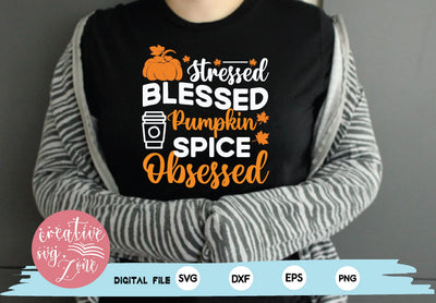 stressed blessed pumpkin spice obsessed SVG md faruk hossain 