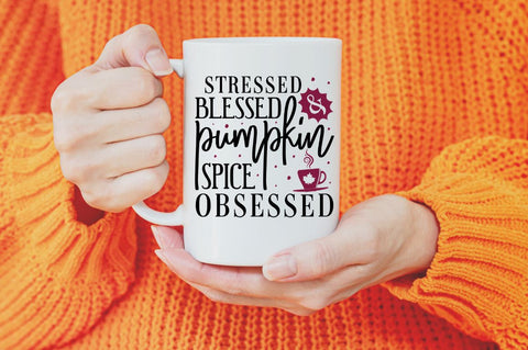 Stressed blessed & pumpkin spice obsessed SVG SVG Regulrcrative 