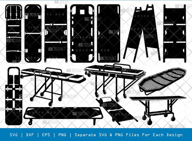 Stretcher Silhouette Svg Cricut Cut Files Png Bundle, SB01019 SVG ETC Craft 