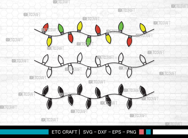 String Lights Clipart SVG | Lights Svg | Light Strand Svg | Icicle Lights Svg | String Lights Clipart SVG ETC Craft 