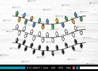 String Lights Clipart SVG | Lights Svg | Light Strand Svg | Icicle Lights Svg | String Lights Clipart SVG ETC Craft 