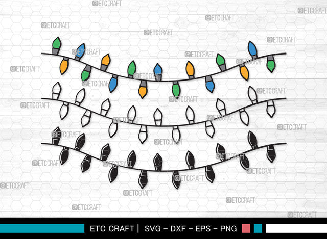 String Lights Clipart SVG | Lights Svg | Light Strand Svg | Icicle Lights Svg | String Lights Clipart SVG ETC Craft 