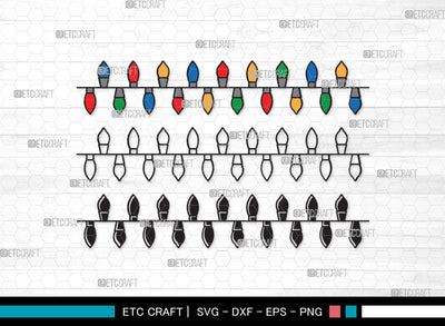 String Lights Clipart SVG | Lights Svg | Light Strand Svg | Icicle Lights Svg | String Lights Clipart SVG ETC Craft 