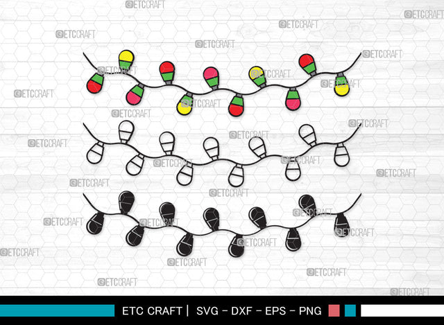 String Lights Clipart SVG | Lights Svg | Light Strand Svg | Icicle Lights Svg | String Lights Clipart SVG ETC Craft 