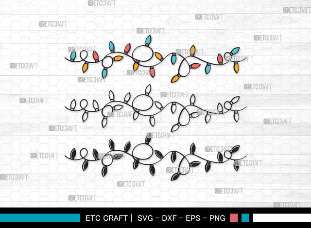 String Lights Clipart SVG | Lights Svg | Light Strand Svg | Icicle Lights Svg | String Lights Clipart SVG ETC Craft 