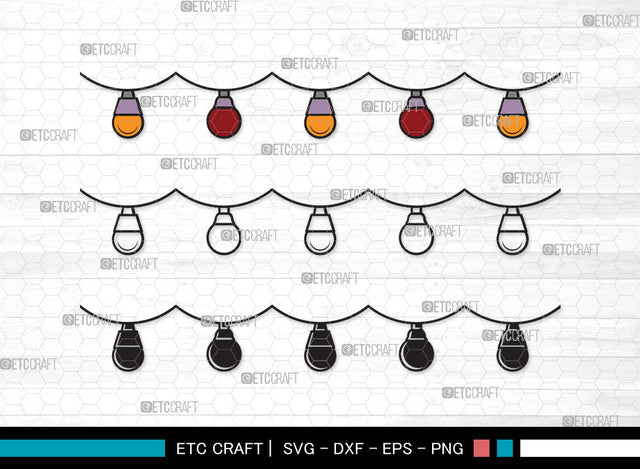 String Lights Clipart SVG | Lights Svg | Light Strand Svg | Icicle Lights Svg | String Lights Clipart SVG ETC Craft 
