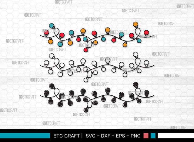 String Lights Clipart SVG | Lights Svg | Light Strand Svg | Icicle Lights Svg | String Lights Clipart SVG ETC Craft 