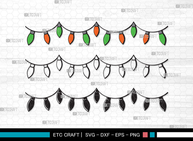 String Lights Clipart SVG | Lights Svg | Light Strand Svg | Icicle Lights Svg | String Lights Clipart SVG ETC Craft 