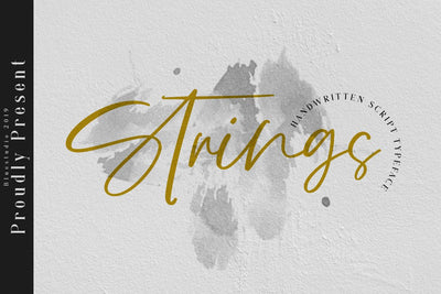 Strings // Handwritten Script Font Font Bluestudio 